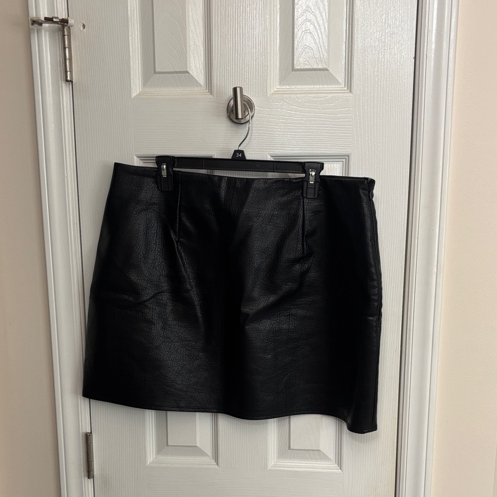 Old Navy Faux Leather Black Mini Skirt
